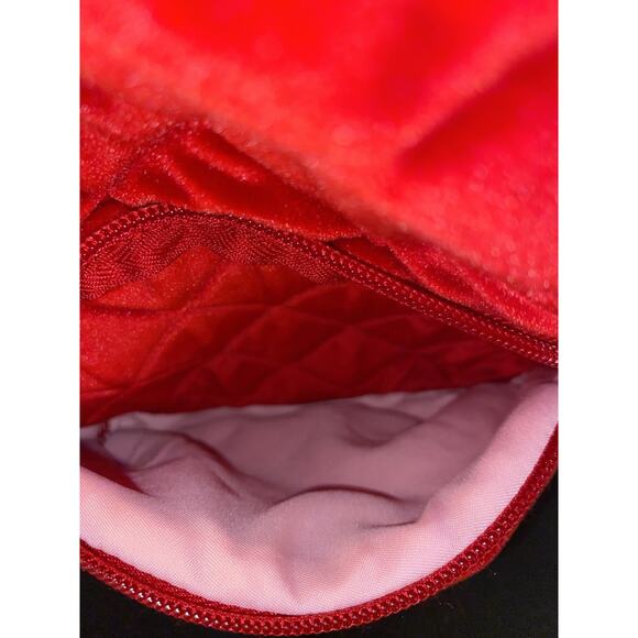 Red Velour Mini Backpack. Very Soft & Pretty. - Picture 3 of 5